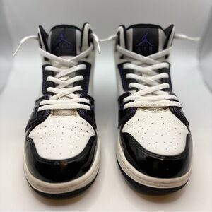 NIKE AIR JORDAN 1 FLIGHT 2 WHITE BLACK CONCORD Kids size 5Y